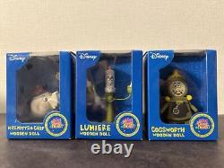 Disney Beauty and the Beast Wooden Doll Set Mrs. Potts, Chip, Lumiere, Cogswor