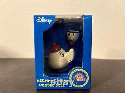 Disney Beauty and the Beast Wooden Doll Set Mrs. Potts, Chip, Lumiere, Cogswor