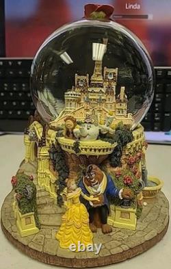 Disney Beauty the Beast 1991 Vintage Musical Snow Globe Collectible Disney