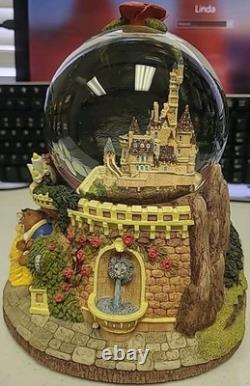 Disney Beauty the Beast 1991 Vintage Musical Snow Globe Collectible Disney