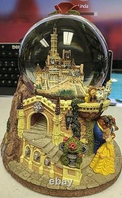 Disney Beauty the Beast 1991 Vintage Musical Snow Globe Collectible Disney