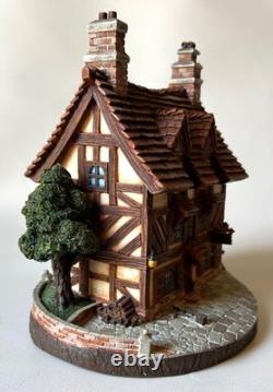 Disney Beauty & the Beast 4pc French Village Cottage, Well, Bridge & Pub. RARE