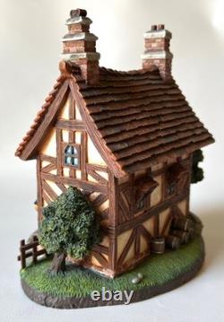 Disney Beauty & the Beast 4pc French Village Cottage, Well, Bridge & Pub. RARE