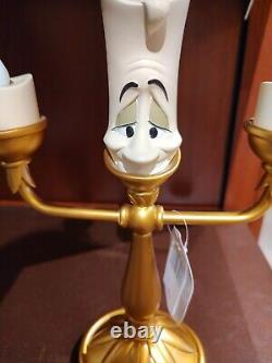 Disney Beauty & the Beast Lumiere 11 Light-up Candelabra & Cogsworth Clock Set