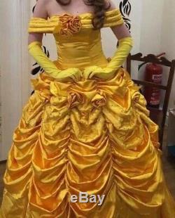 Disney Belle Beauty and the Beast adult Cosplay Princess costume dress