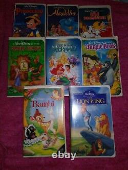 Disney Black Diamond VHS Lot Banned Little Mermaid Aladdin Beast Movie LOT