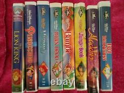 Disney Black Diamond VHS Lot Banned Little Mermaid Aladdin Beast Movie LOT