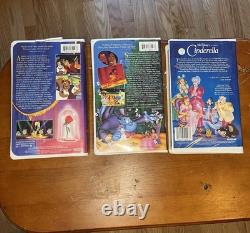 Disney Black Diamond VHS Tapes Bundle (Beauty & The Beast, Aladdin, Cinderella)