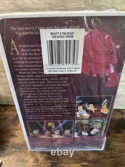 Disney Classic VHS Boxed Silk Touch Throw Blanket 50 × 70 MERMAID BEAUTY BEAST