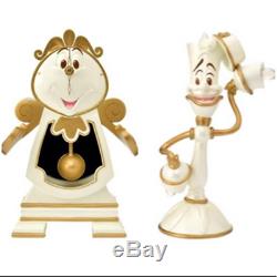 Disney Cogsworth Clock & Lumiere light Set Beauty & the beast Be our guestFigure