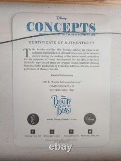 Disney Concepts Beauty & the Beast Castle Ballroom (Interior) Canvas 9x22 COA