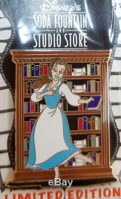Disney DSF Beauty & Beast Belle in the Library at Bookcase Blue Dress LE Pin
