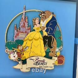 Disney Destination D23 Beauty and the Beast 30th Jumbo Pin, LE 250, WDI, MOG