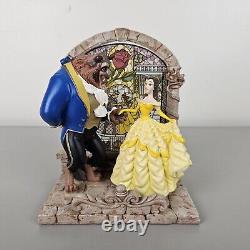 Disney Direct Beauty and the Beast Figurine Arched Stained Glass Window Red Rose