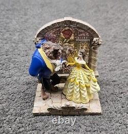 Disney Direct Beauty and the Beast Figurine Arched Stained Glass Window Red Rose