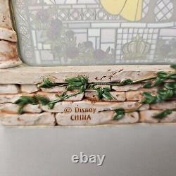Disney Direct Beauty and the Beast Figurine Arched Stained Glass Window Red Rose