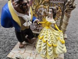 Disney Direct Beauty and the Beast Figurine Arched Stained Glass Window Red Rose