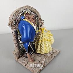 Disney Direct Beauty and the Beast Figurine Arched Stained Glass Window Red Rose