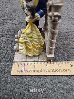 Disney Direct Beauty and the Beast Figurine Arched Stained Glass Window Red Rose