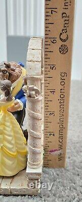 Disney Direct Beauty and the Beast Figurine Arched Stained Glass Window Red Rose