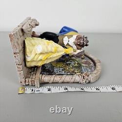 Disney Direct Beauty and the Beast Figurine Arched Stained Glass Window Red Rose