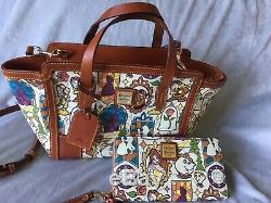 Disney Dooney & Bourke Beauty and the Beast Shopper Tote Bag AND Wallet EUC