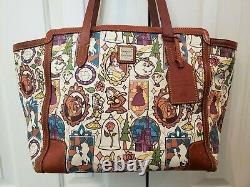 Disney Dooney & Bourke Beauty and the Beast large shopper tote bag purse USED