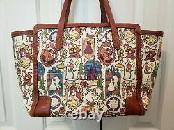 Disney Dooney & Bourke Beauty and the Beast large shopper tote bag purse USED