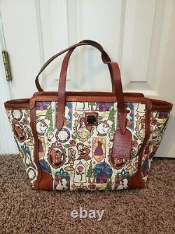 Disney Dooney & Bourke Beauty and the Beast large shopper tote bag purse USED