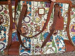 Disney Dooney & Bourke Beauty and the Beast large shopper tote bag purse USED