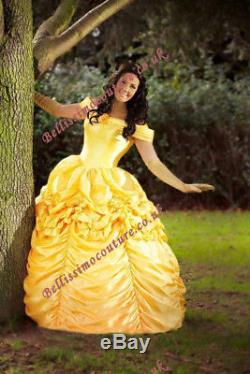 Disney Dress Beauty and Beast Belle Costume adult SZ 6,8,10,12,14,16 Rose detail