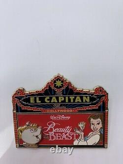 Disney El Capitan Beauty & the Beast LE 150 Red Marquee Pin DSF DSSH Belle Chip