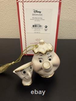Disney Lenox Beauty and The Beast Mrs Potts and Chip Porcelain Ornament MIB