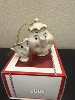 Disney Lenox Beauty and The Beast Mrs Potts and Chip Porcelain Ornament MIB