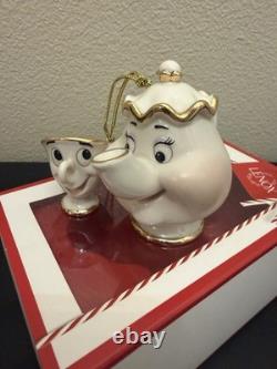 Disney Lenox Beauty and The Beast Mrs Potts and Chip Porcelain Ornament MIB