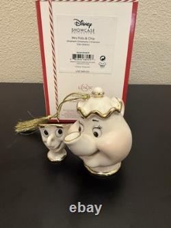 Disney Lenox Beauty and The Beast Mrs Potts and Chip Porcelain Ornament MIB