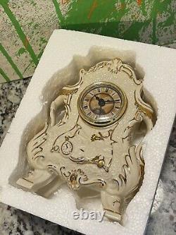 Disney Lenox Beauty and the Beast Cogsworth Clock With Box, COA Rare, Retired