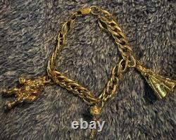 Disney Limited Edition 1996 Gold Tone Charm Bracelet Beauty and the Beast