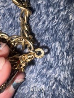 Disney Limited Edition 1996 Gold Tone Charm Bracelet Beauty and the Beast