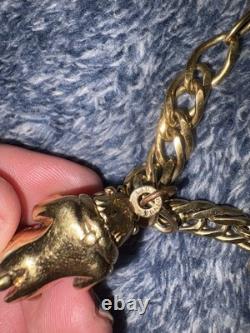 Disney Limited Edition 1996 Gold Tone Charm Bracelet Beauty and the Beast