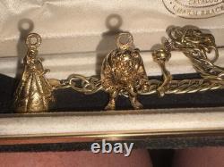 Disney Limited Edition 1996 Gold Tone Charm Bracelet Beauty and the Beast