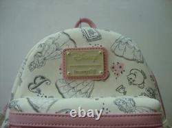 Disney Loungefly BELLE Cream & Pale Pink Mini Backpack Bag Beauty and The Beast