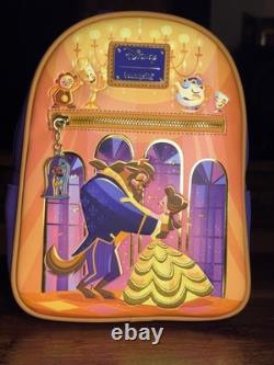 Disney Loungefly Beauty Beast Mini Backpack And Wallet Womens Ballroom Scene NWT