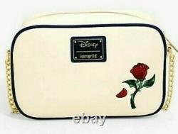 Disney Loungefly Beauty and the Beast Purse Crossbody Bag & Cardholder NEW