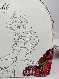 Disney Loungefly Mini BackPack Belle Beauty Beast Bold As A Rose NWT MINT