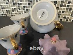 Disney Mrs. Potts Teapot & 2 Chips Tea Cup Set beauty and the Beast Tableware