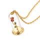 Disney Official Beauty & the Beast Gold-Plated Enchanted Rose Glass Necklace