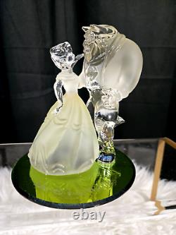 Disney Parks Arribas Belle Beauty & The Beast Frosted Blown Glass Figurine