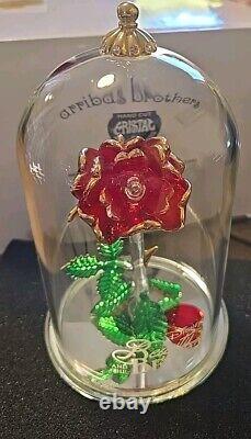 Disney Parks Arribas Brothers Beauty & The Beast Enchanted Rose 5.5 Glass Dome