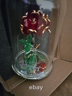 Disney Parks Arribas Brothers Beauty & The Beast Enchanted Rose 5.5 Glass Dome